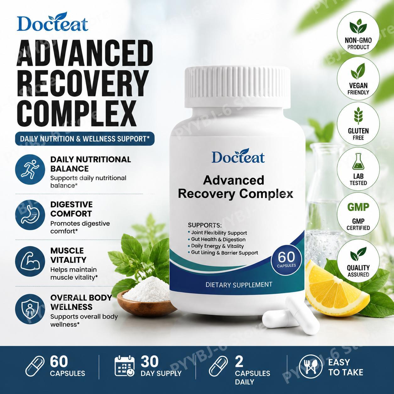 Health Wellness & Psychology - Advanced Recovery Complex 60 Capsules with
