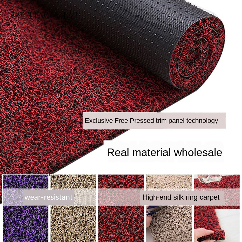 Bamboo Bath Mat - Anti-slip Door Mat PVC Silk Loop