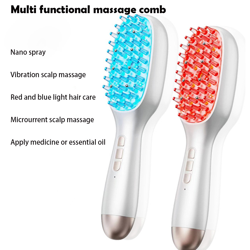 Scalp Massager Electric - Electric Spray Massage Comb Red Blue