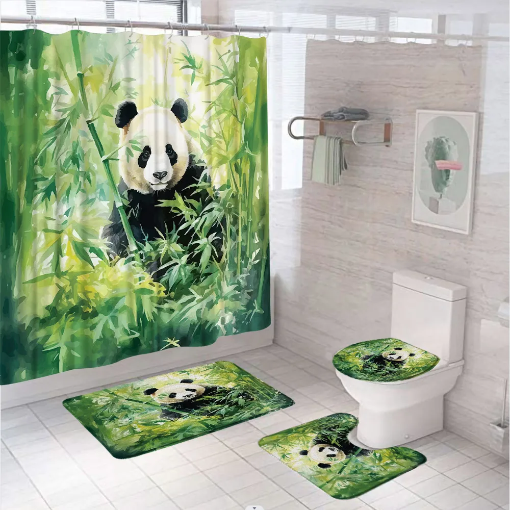 4Pc Watercolor Green Bamboo Sh - Bamboo Bath Mat review and price