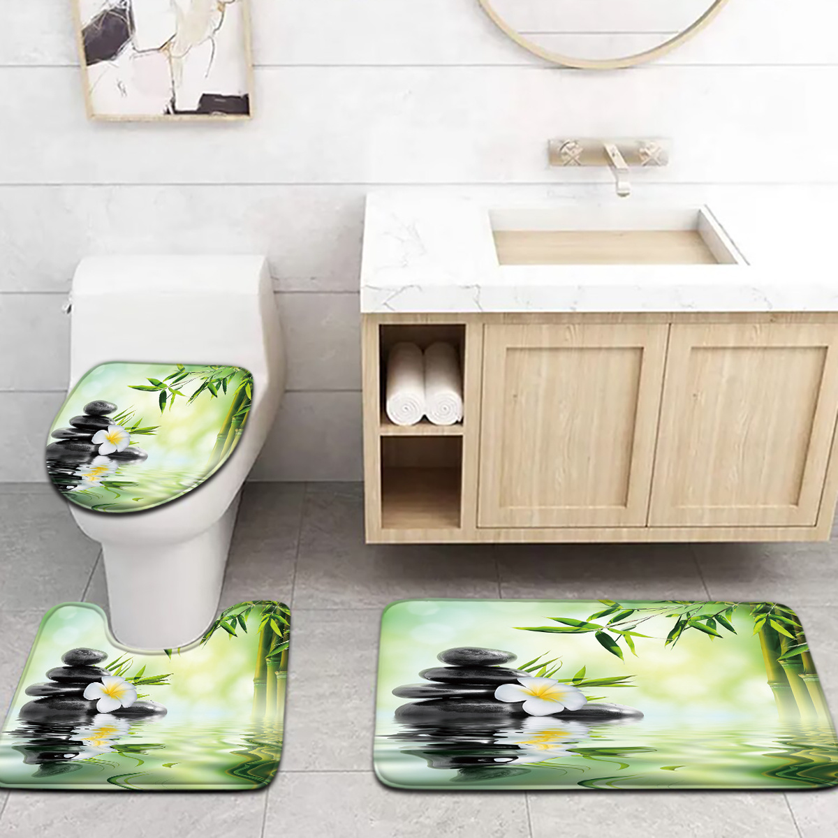 3-Piece Chinese Bamboo Water F - Bamboo Bath Mat review and price