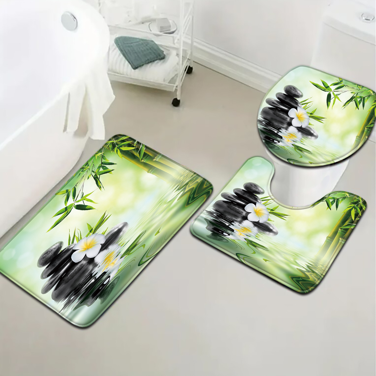3-Piece Chinese Bamboo Water F - Bamboo Bath Mat review and price