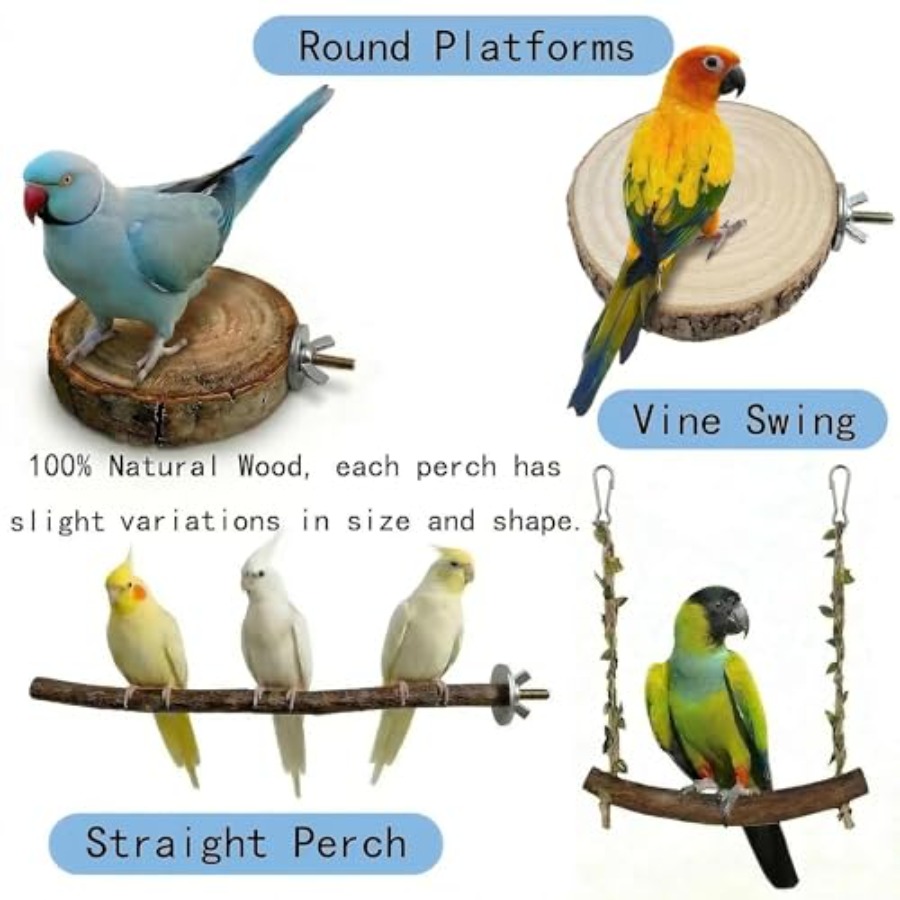 8PCS natural wood bird perches - Health & Wellness Affiliate Programs review and price