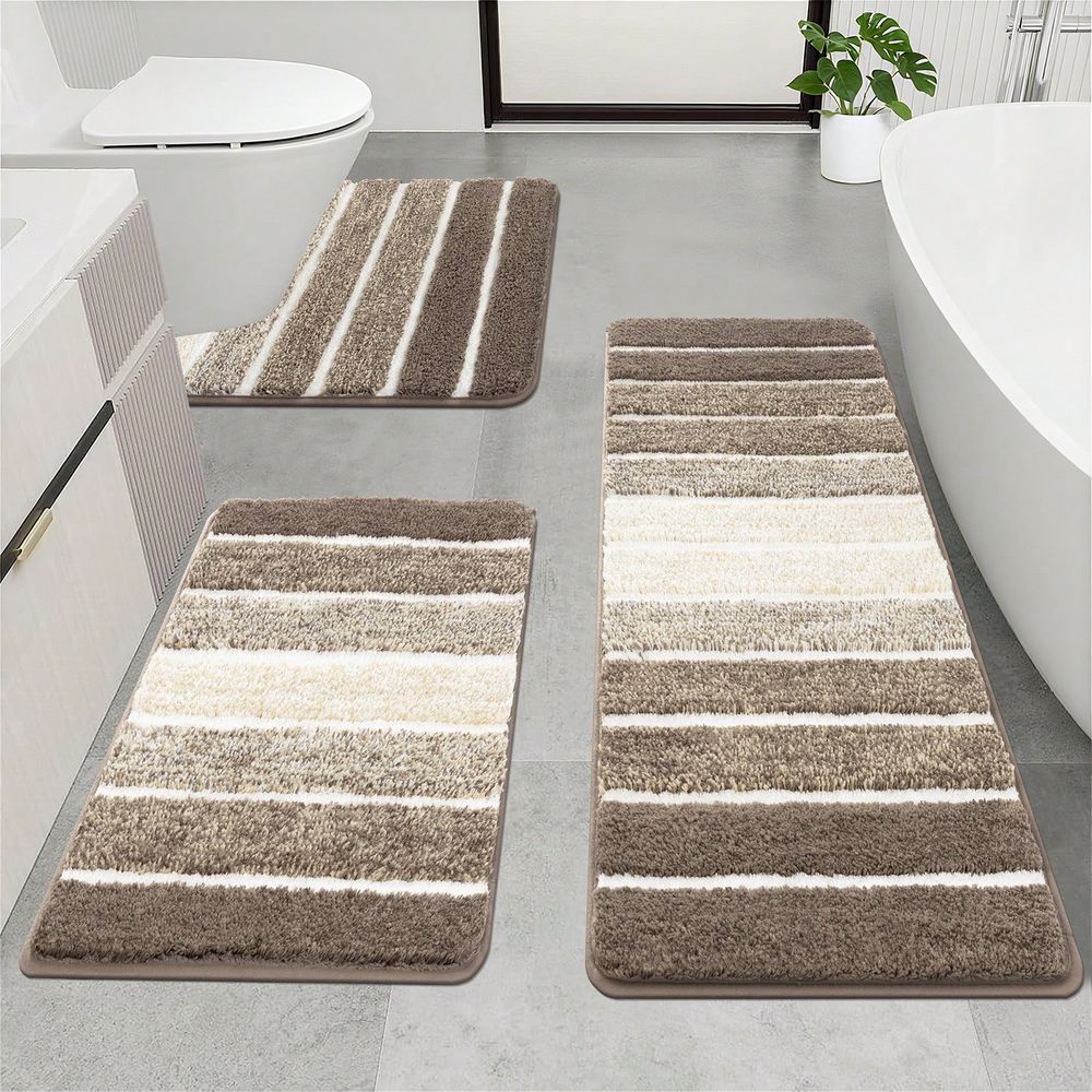 3 Piece Bathroom Rug Mat Set,  - Bamboo Bath Mat review and price