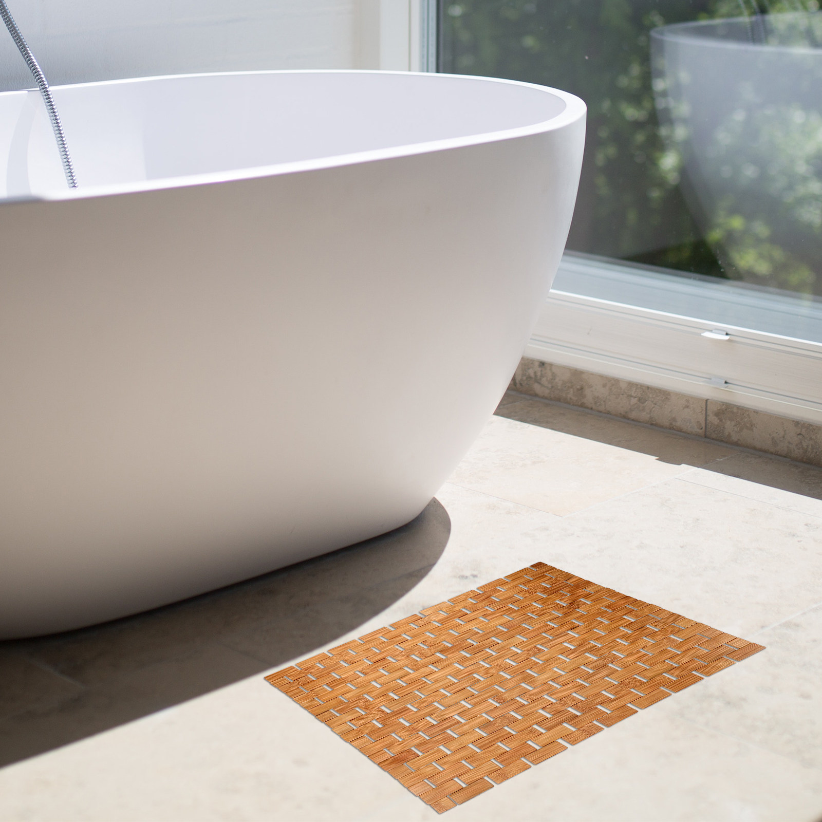 Bamboo Shower Floor Mat Square - Bamboo Bath Mat review and price