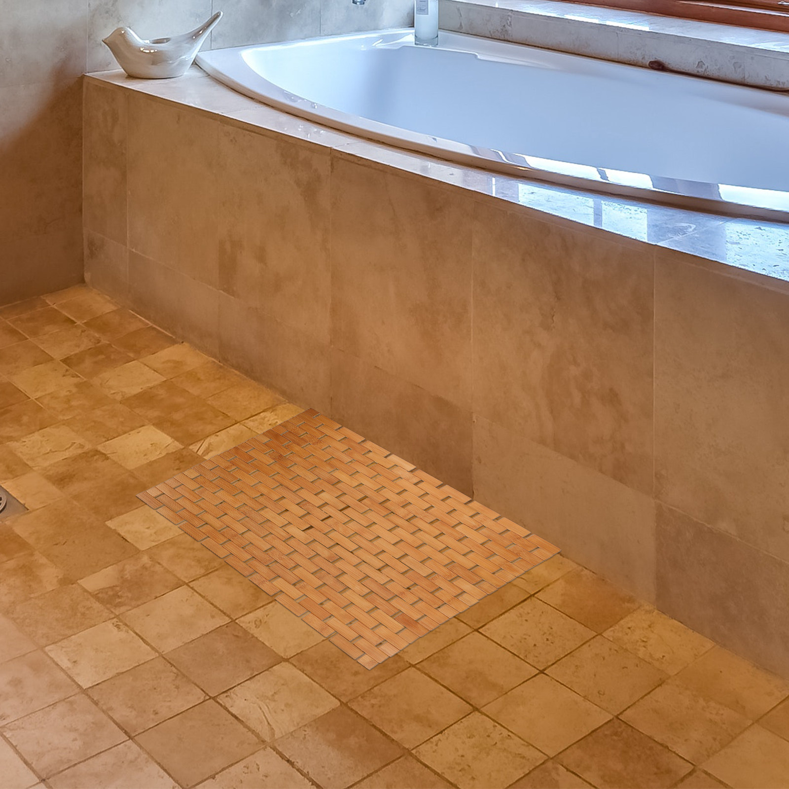 Bamboo Shower Floor Mat Square - Bamboo Bath Mat review and price
