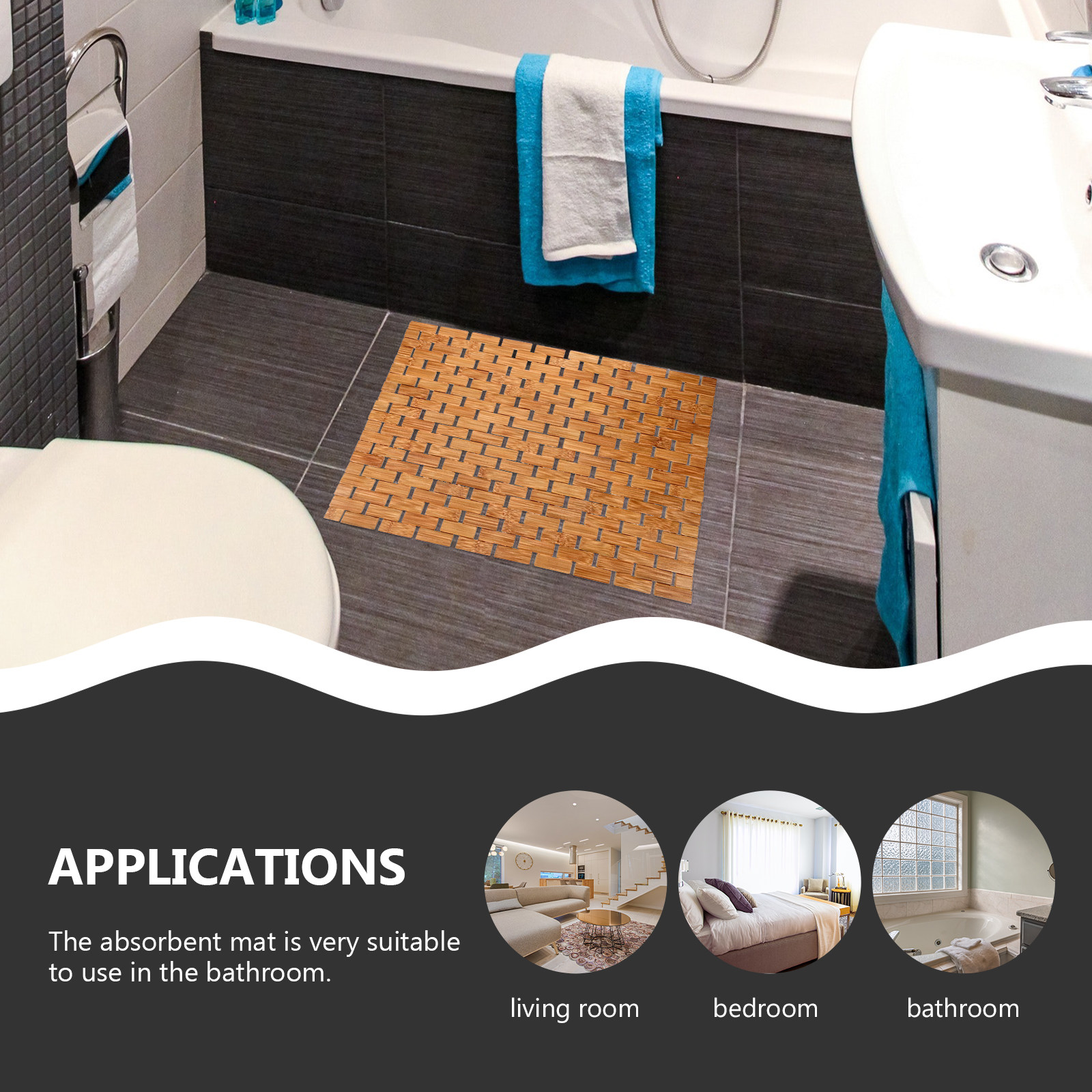 Bamboo Shower Floor Mat Square - Bamboo Bath Mat review and price