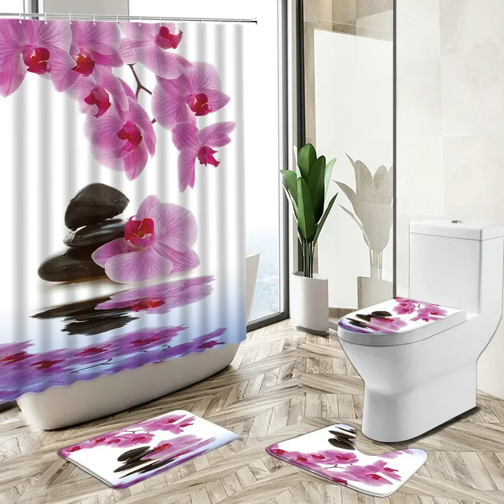 Shower Curtain Orchid Green Ba - Bamboo Bath Mat review and price