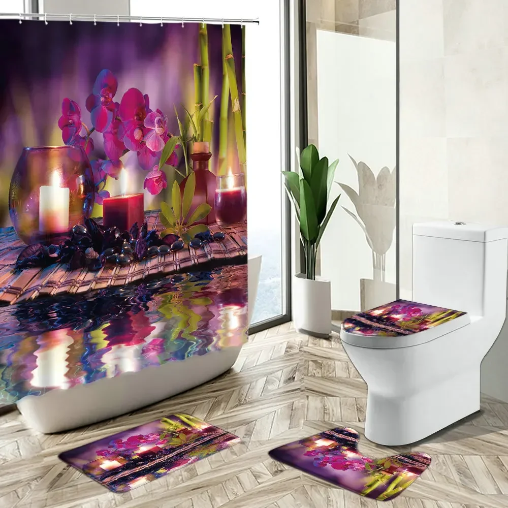 Shower Curtain Orchid Green Ba - Bamboo Bath Mat review and price